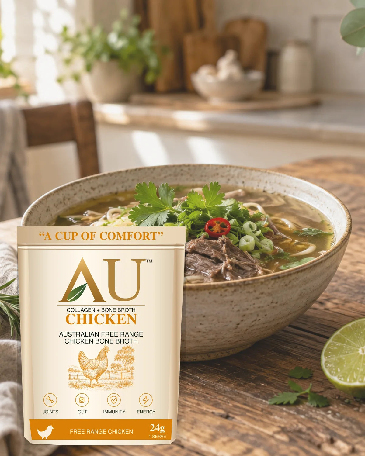 Chicken and sweetcorn broth soup