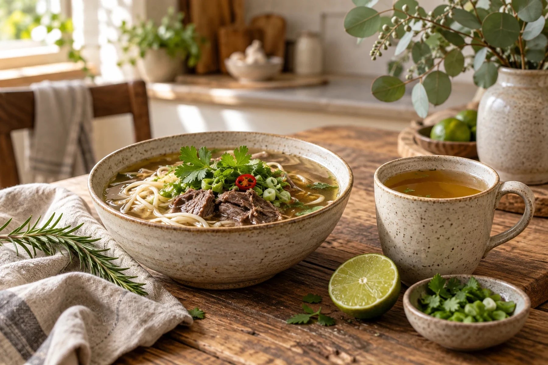 Everyday AU food and broth table